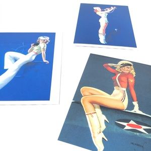 Pin Up Girl Postcards Set of 3 WWII